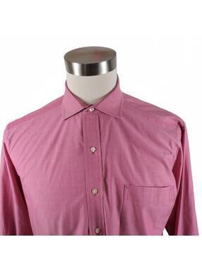 Tommy Hilfiger Mens Cotton Regular Fit Button Up Brick Red Shirt 16